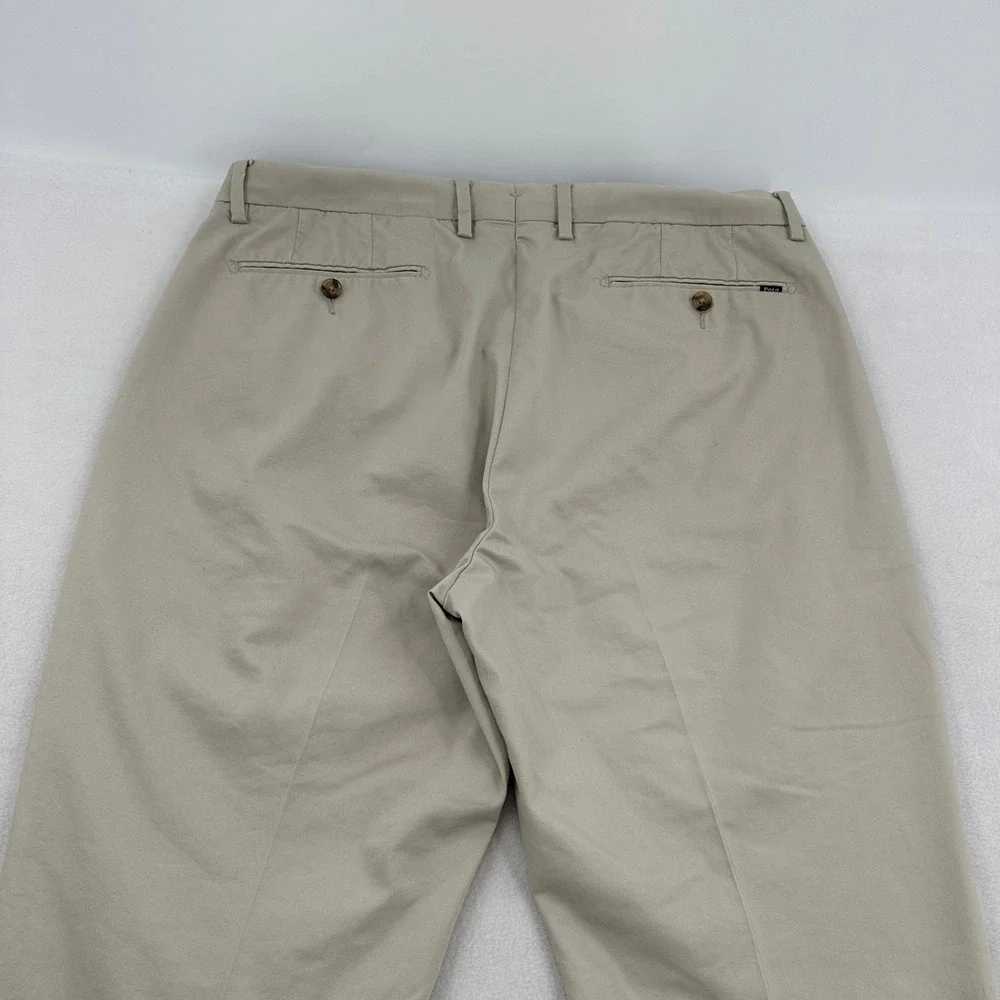 Polo Ralph Lauren Men  34x34 Stretch Straight Fit Chino Pants Tan Khaki Preppy